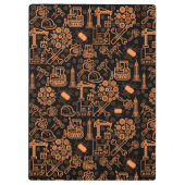 黒と茶色の建築設計図エンジニア クリップボード (裏面)