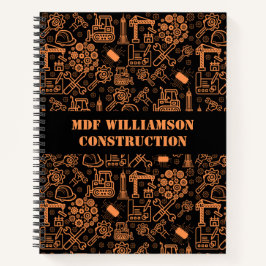 黒と茶色の建築設計図エンジニア ノートブック