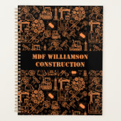 黒と茶色の建築設計図エンジニア プランナー手帳 (正面)