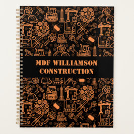 黒と茶色の建築設計図エンジニア プランナー手帳