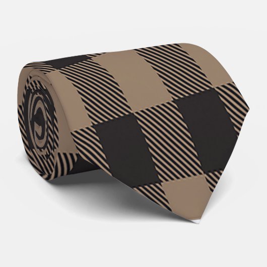 黒と茶色の格子縞の男性のネクタイ ネクタイ (ロール)