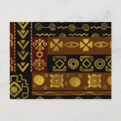 黒と茶色の民族アフリカの金色の柄 ポストカード (正面)