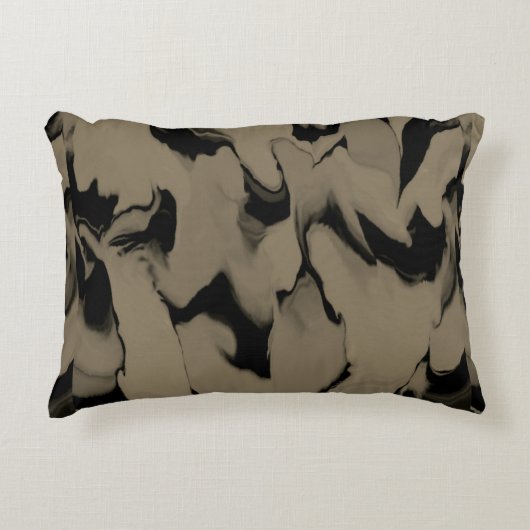 黒と茶色の波 アクセントクッション (正面)