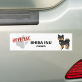 黒と茶色の漫画風柴犬 バンパーステッカー (車上)