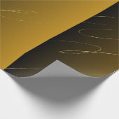 黒と茶色の金色のグラデーション ラッピングペーパー (角)