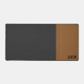 黒と茶色の革 デスクマット (正面)