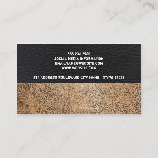 黒と茶色擦り切れたの革 名刺 (裏面)