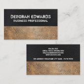 黒と茶色擦り切れたの革 名刺 (正面/裏面)