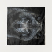 黒と茶色絵画のオオカミ タペストリー (正面(横))