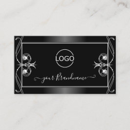 黒と華美白のダイヤきらめくンにロゴを追加 名刺