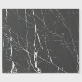 黒と薄い灰色の大理石パターン ラッピングペーパー (フラット)