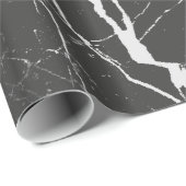 黒と薄い灰色の大理石パターン ラッピングペーパー (ロールコーナー)