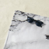 黒と薄い灰色の大理石 ビーチタオル (インサイチュ)