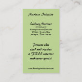 黒と薄い緑のダマスクの名刺 名刺 (裏面)