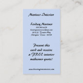 黒と薄い青のダマスクの名刺 名刺 (裏面)