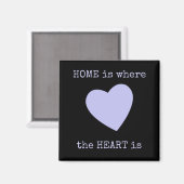 黒と薄紫とハートとホーム引用文 マグネット (正面/裏面)