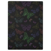 黒と虹の色の蝶飛んでいる クリップボード (裏面)