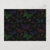 黒と虹の色の蝶飛んでいる ポストカード (正面)