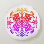 黒と虹の部族スネークマンダラ ラウンドクッション (裏面)