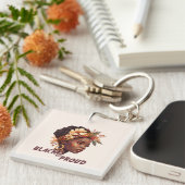 黒と誇りを持った キーホルダー (正面右)