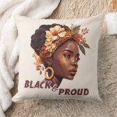黒と誇りを持った クッション (ブランケット)