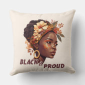 黒と誇りを持った クッション (裏面)