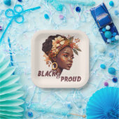 黒と誇りを持った ペーパープレート (パーティー)