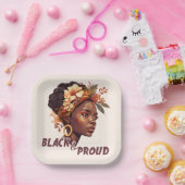 黒と誇りを持った ペーパープレート (パーティー)