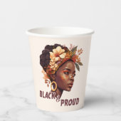 黒と誇りを持った 紙コップ (正面)