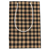 黒と赤いタンストライプ色 ミディアムペーパーバッグ (正面)