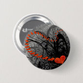 黒と赤いハートの渦巻き 缶バッジ (正面&裏面)