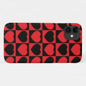 黒と赤いハートの電話 Case-Mate iPhoneケース (裏面(横))