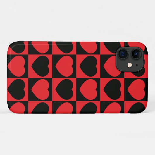 黒と赤いハートの電話 Case-Mate iPhoneケース (裏面(横))