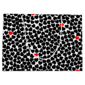 黒と赤いハートオン白 ラージペーパーバッグ (裏面)