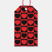 黒と赤いハートギフトラベル ギフトタグ (正面)