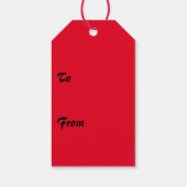 黒と赤いハートギフトラベル ギフトタグ (裏面)