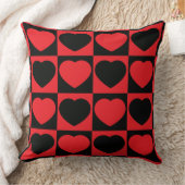 黒と赤いハート枕 クッション (ブランケット)