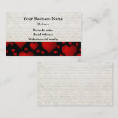 黒と赤いハート 名刺 (正面/裏面)