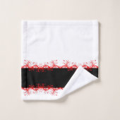 黒と赤が輝縁どく バスタオルセット (ウォッシュタオル)