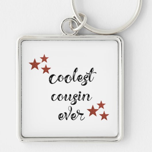 黒と赤のいとこクールこまで キーホルダー (正面)