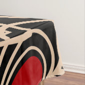 黒と赤のかわいいシンプルハートパターン テーブルクロス (インサイチュ)