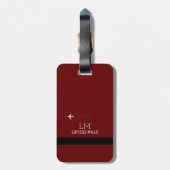 黒と赤ののストライプ荷物タグ(名前あり) ラゲッジタグ (裏面縦)