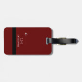 黒と赤ののストライプ荷物タグ(名前あり) ラゲッジタグ (裏面横)