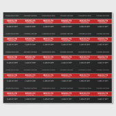 黒と赤のの卒カスタム業包装紙 ラッピングペーパー (フラット)