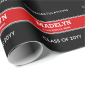 黒と赤のの卒カスタム業包装紙 ラッピングペーパー (ロールコーナー)