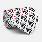 黒と赤のアールデコパターン ネクタイ (ロール)