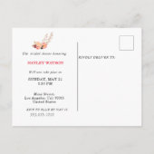 黒と赤のウェディングモダンは日付写真を保存 インビテーションポストカード (裏面)