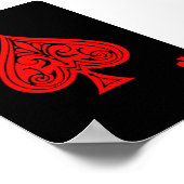 黒と赤のエーススペード。 ポスター (角)