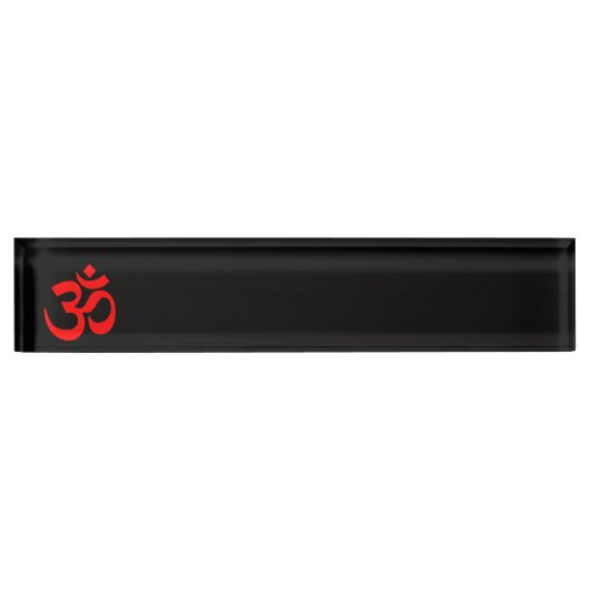 黒と赤のオブジェクトモデル記号 デスクネームプレート (正面)