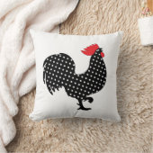 黒と赤のオンドリ枕 クッション (ブランケット)